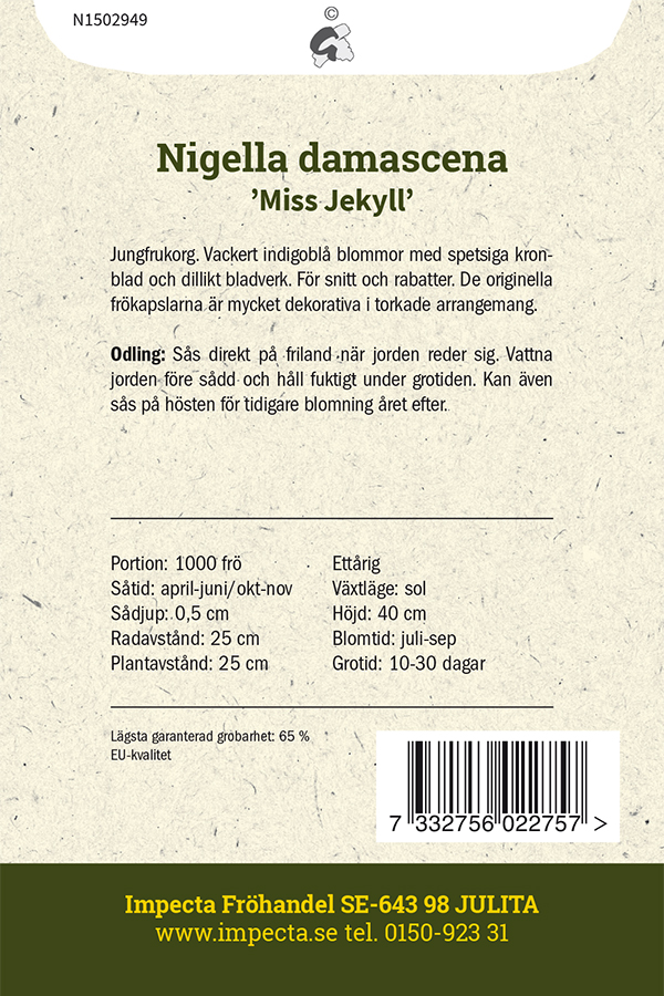 Jungfrun i det gröna 'Miss Jekyll'