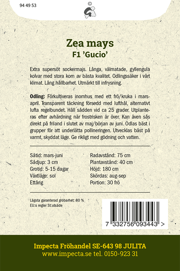 Sockermajs F1 'Gucio'