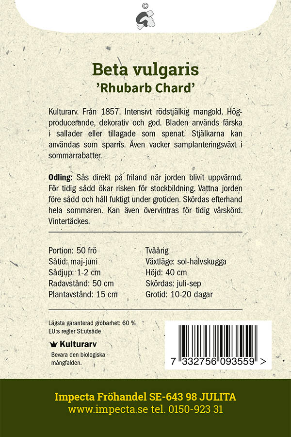 Lehtimangoldi 'Rhubarb Chard'