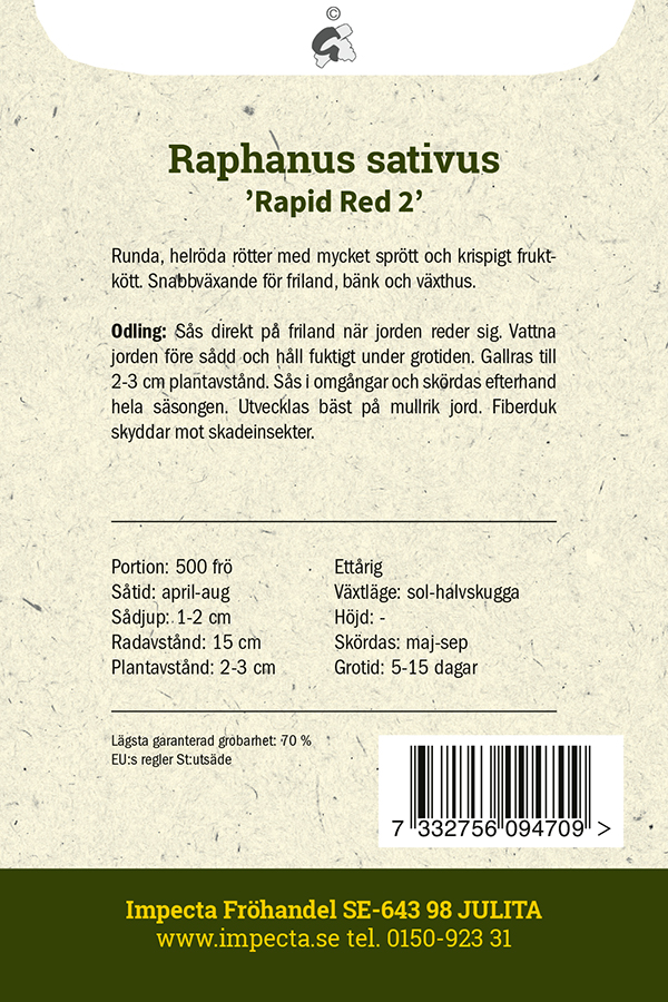 Retiisi 'Rapid Red 2'