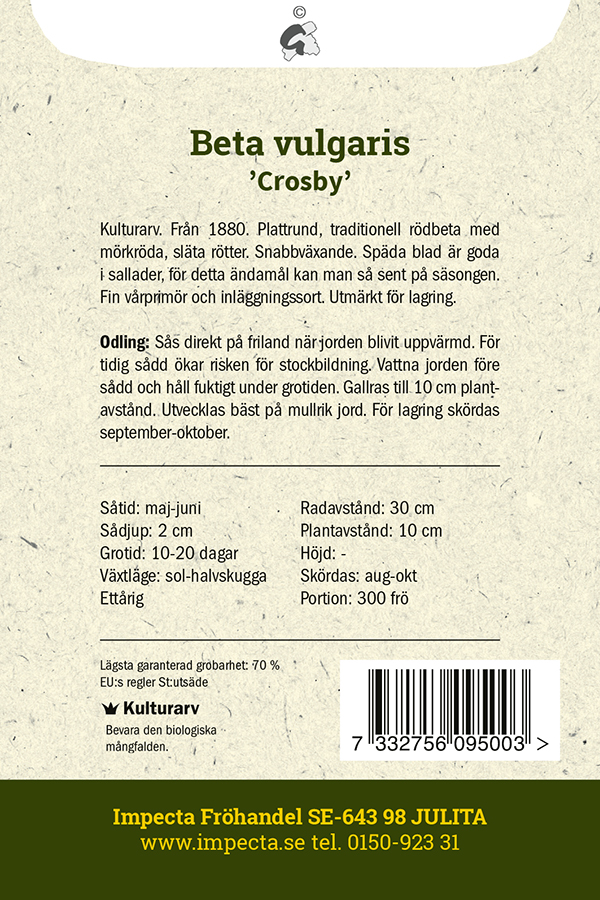 Punajuurikas 'Crosby'