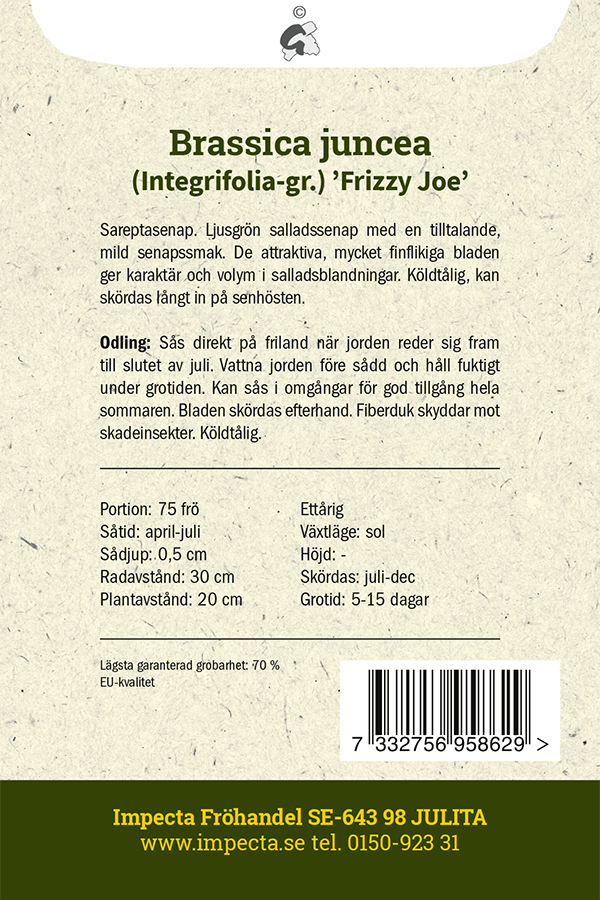 Salladssenap 'Frizzy Joe', Integrifolia-gruppen