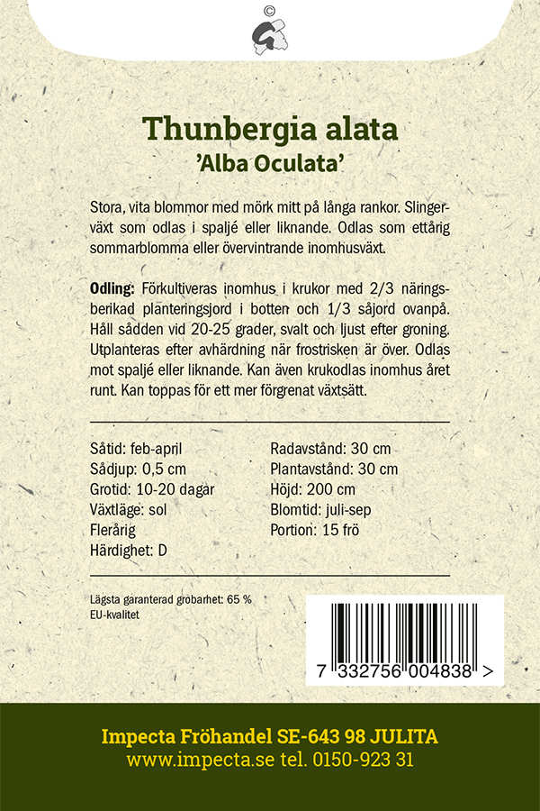 Mustasilmäsusanna 'Alba Oculata'