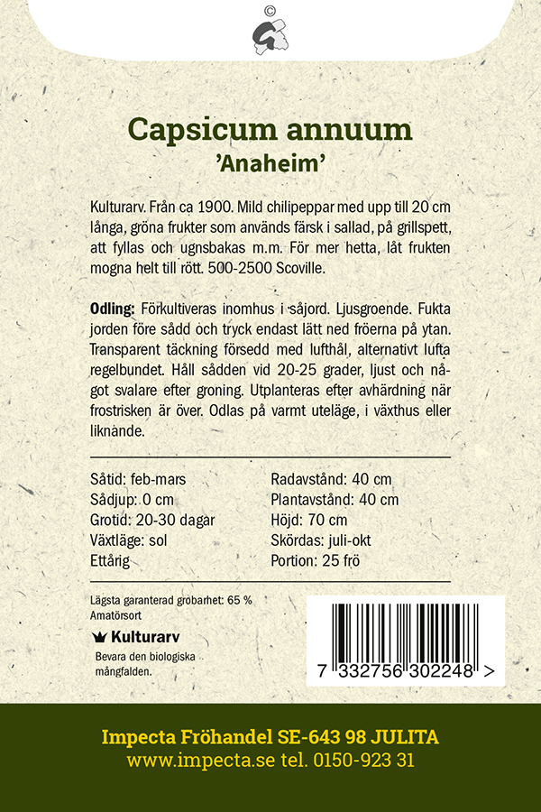 Chilipeppar 'Anaheim'