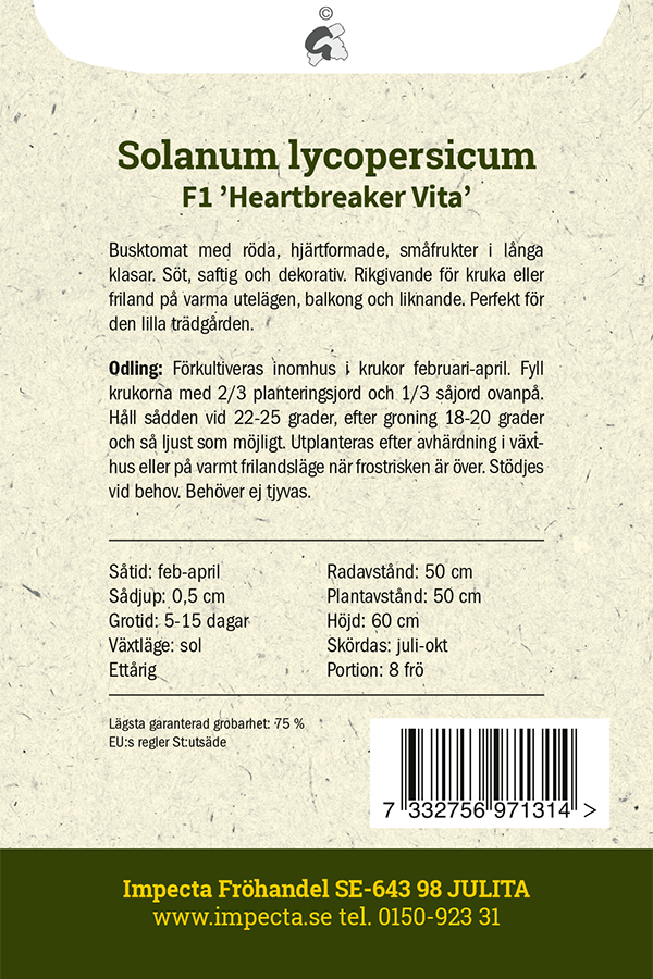 Körsbärstomat 'Heartbreaker Vita'