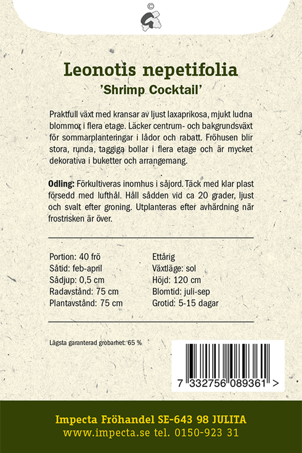 Palloleijonankorva 'Shrimp Cocktail'
