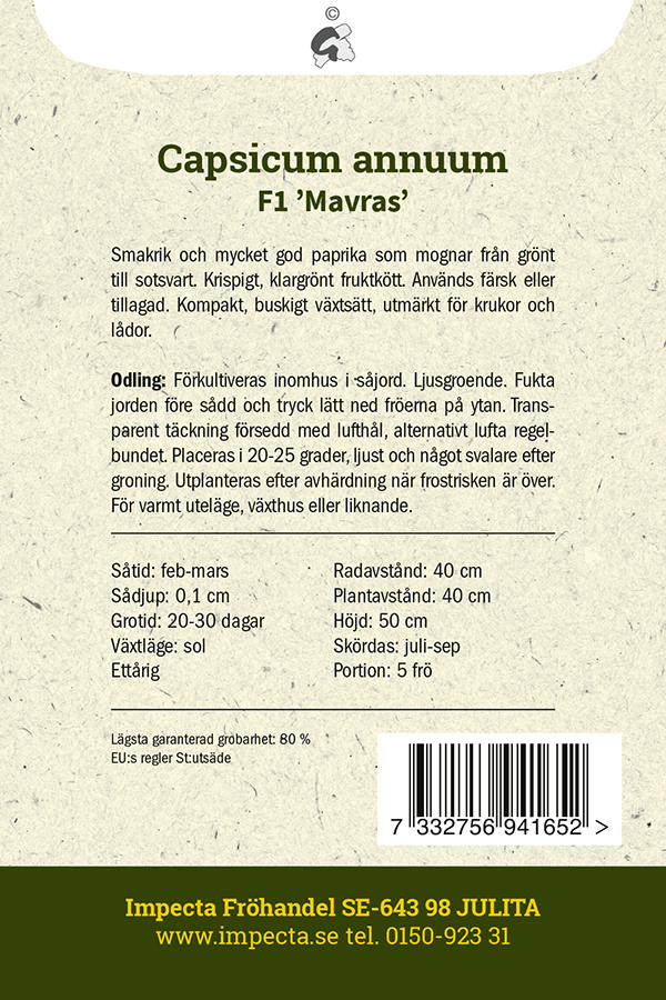 Paprika F1 'Mavras'