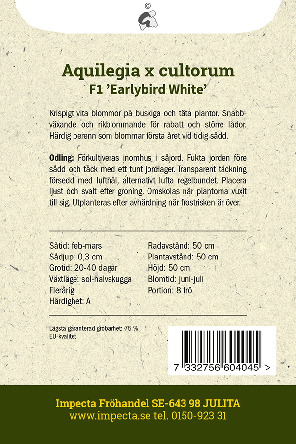 Pastellakleja F1 'Earlybird White'