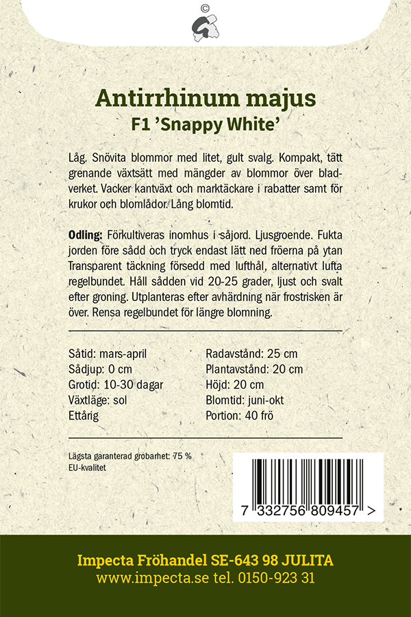 Leijonankita F1 'Snappy White'