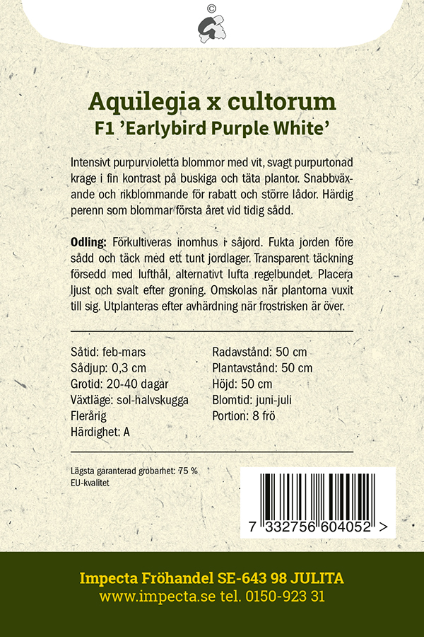 Pastellakleja F1 'Earlybird Purple White'