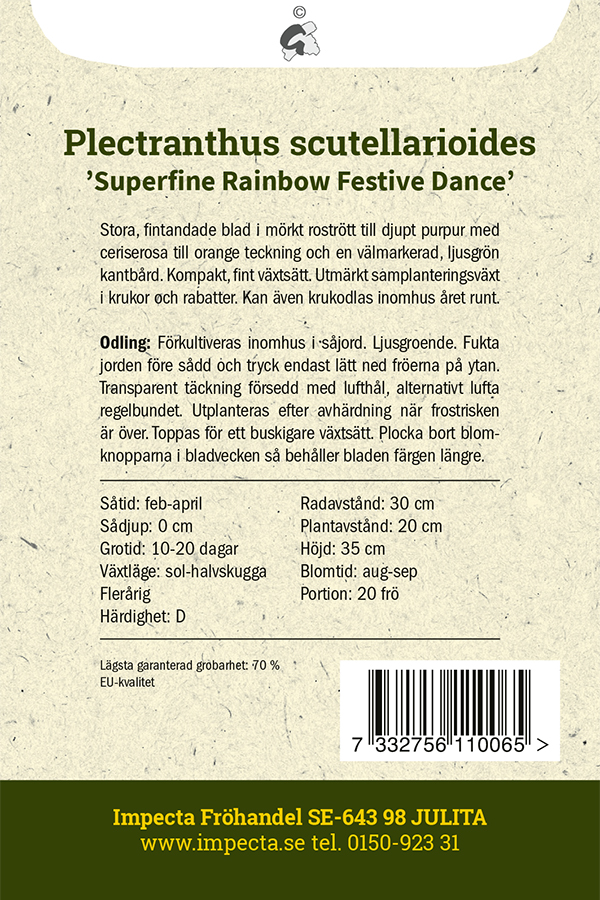 Palettblad 'Superfine Rainbow Festive Dance'