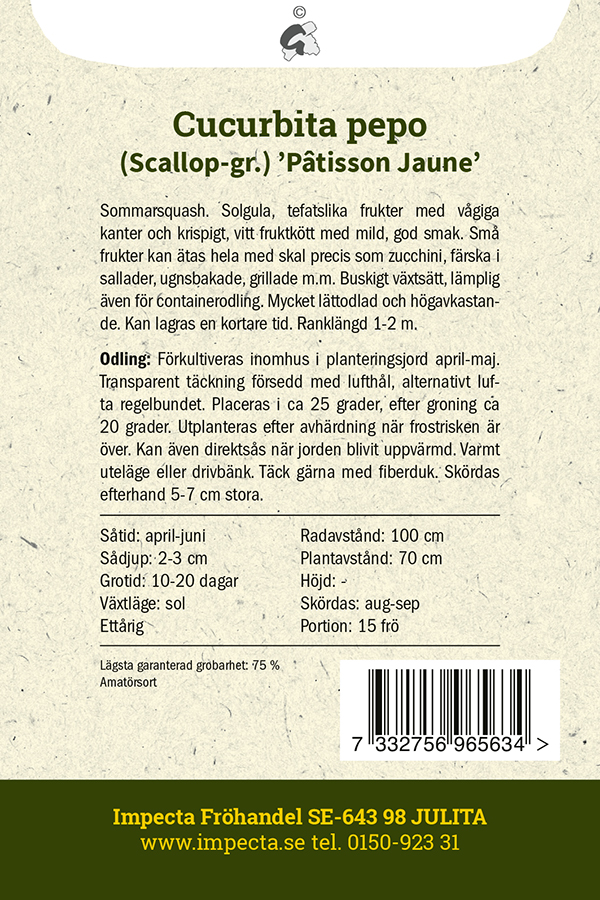 Kesäkurpitsa 'Pâtisson Jaune'