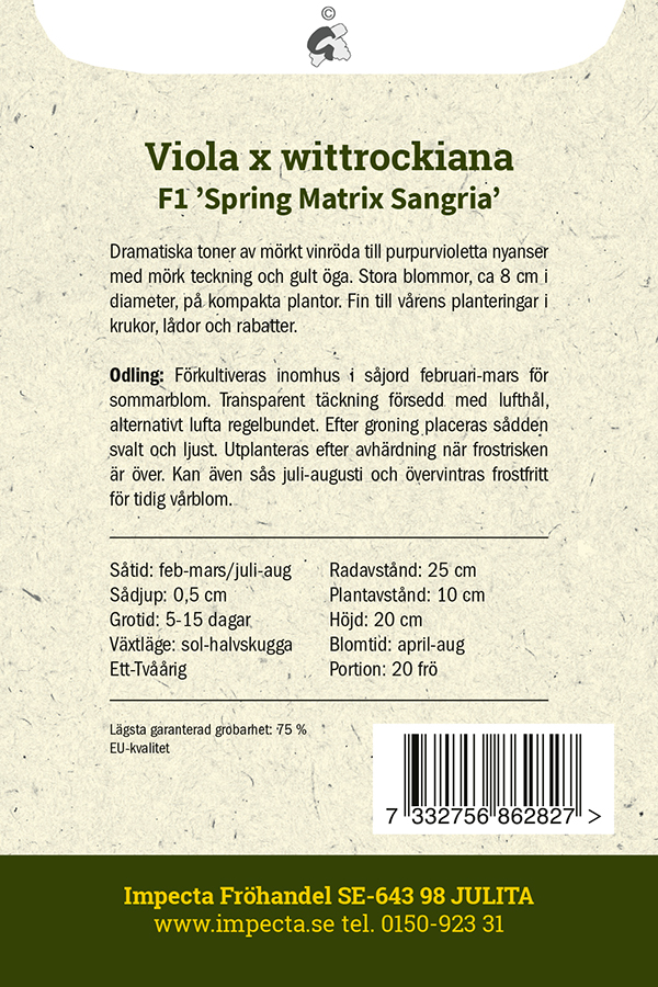 Tarhaorvokki F1 'Spring Matrix Sangria'
