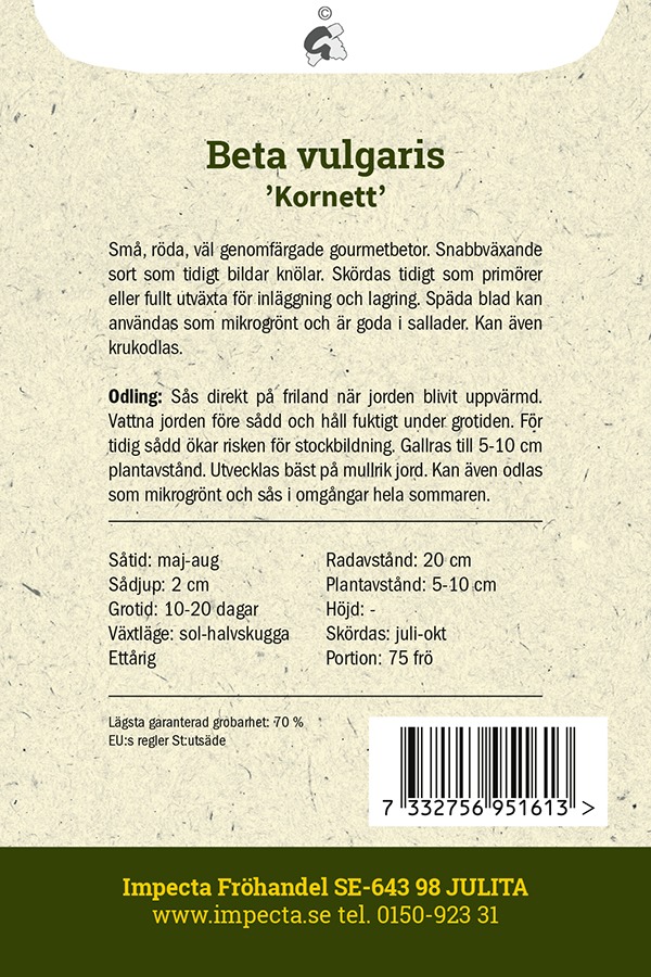 Rödbeta 'Kornett'