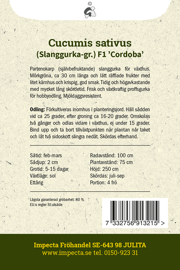 Växthusgurka F1 'Cordoba'