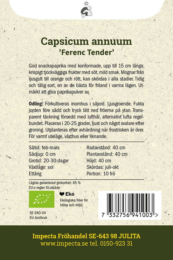 LUOMU Suippopaprika 'Ferenc Tender'