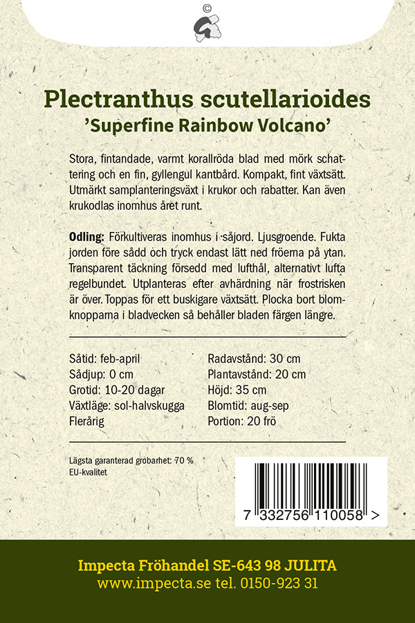 Palettblad 'Superfine Rainbow Volcano'