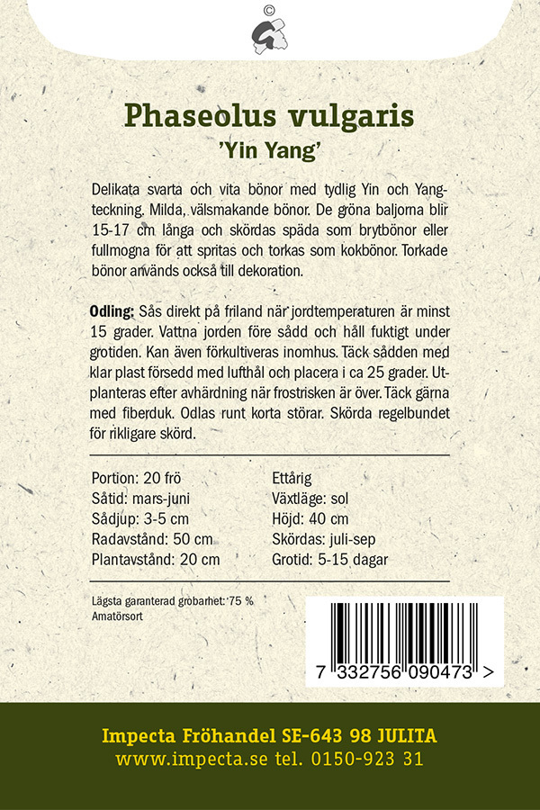 Spritböna 'Yin Yang'