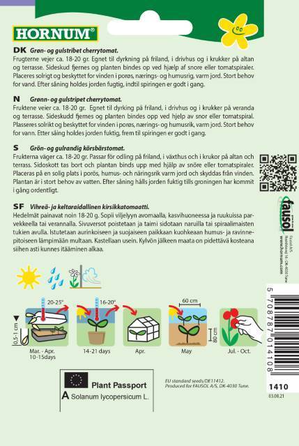 Körsbärstomat 'Artisan Green Tiger'